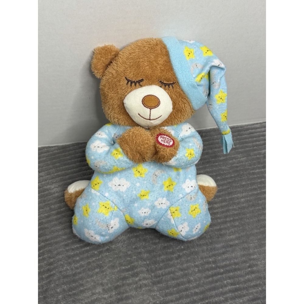 Prayer Bear Talking Kids Plush Rainbow Star Praying PJs Midwood Brands Works 10"